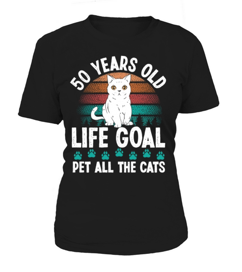50 Year Old Cat Dad Pet Cat Mom 50th Birthday Women's T-Shirt