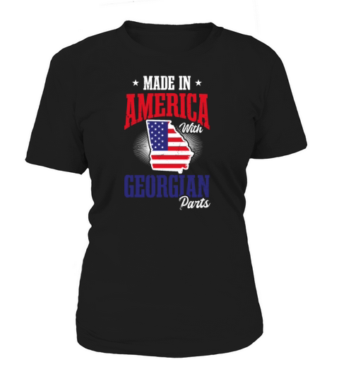 Georgia Peach America With Georgian Parts Flag Women's T-Shirt