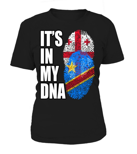 Georgian And Congolese Mix Heritage DNA Flag Women's T-Shirt