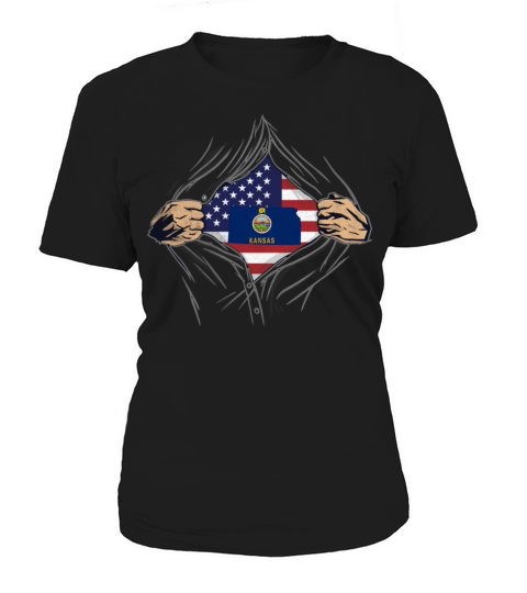 Rip Reveal America State Flag Kansas Women's T-Shirt