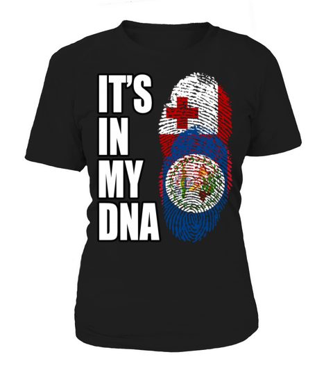 Tongan And Belizean Mix Heritage DNA Flag Women's T-Shirt
