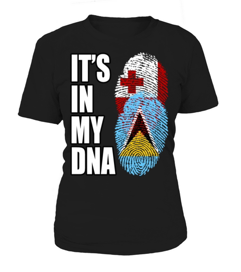 Tongan And Saint Lucian Mix Heritage DNA Flag Women's T-Shirt