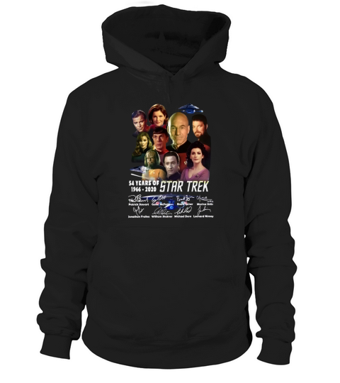 54 Years Of 1966 2020 Star Trek Characters Signatures Hoodie Unisex