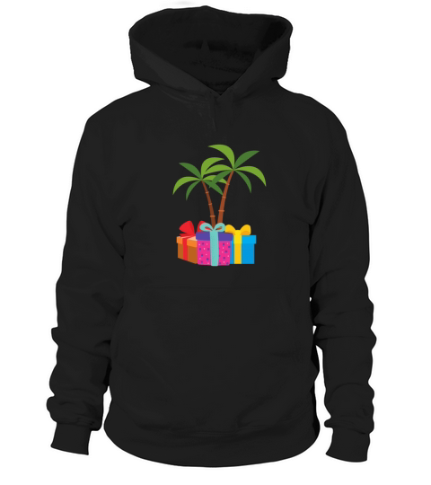 Christmas Palm Tree Tropical Coconut Lights Funny Hoodie Unisex