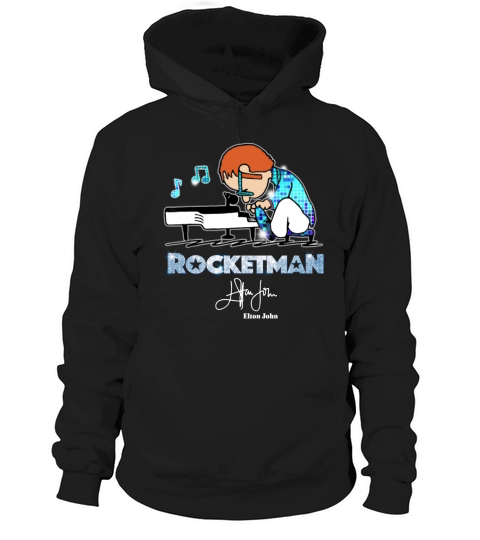 Elton John Playing Piano Rocketman Signature Hoodie Unisex