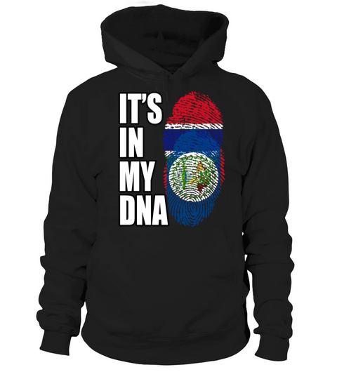 Gambian And Belizean Mix Heritage DNA Flag Hoodie Unisex