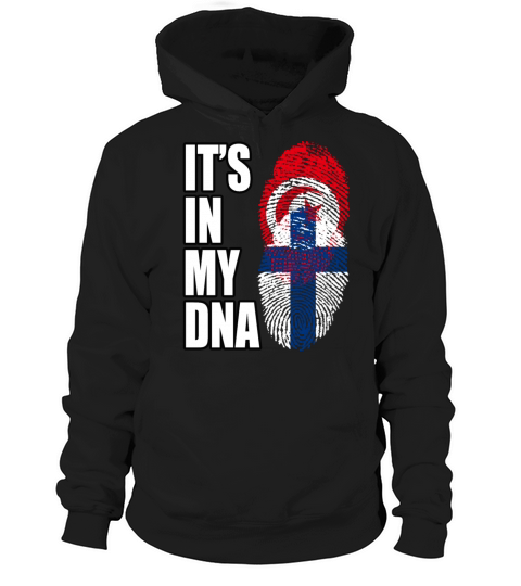 Tunisian And Finland Mix Heritage DNA Flag Hoodie Unisex
