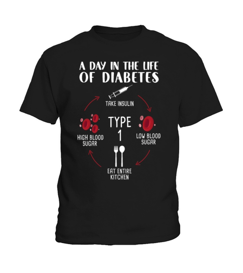 A Day In The Life of Diabetes Type 1 - Awareness Kids T-Shirt