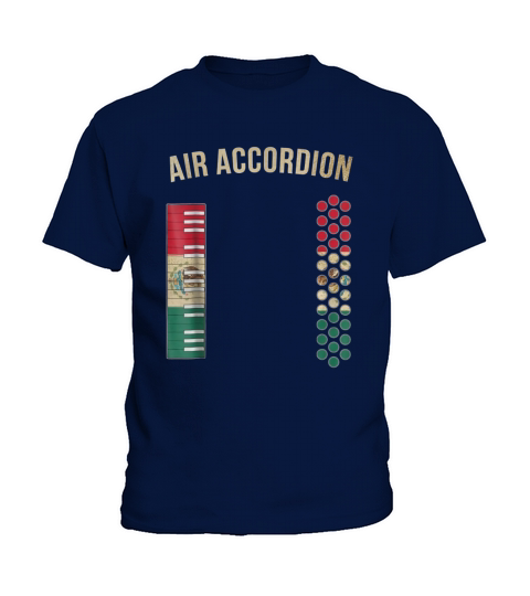 Air Accordion  Mexican Flag Colors Golden Elements Kids T-Shirt