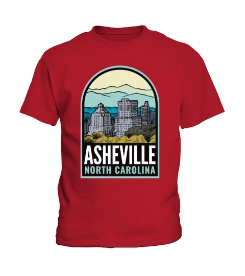 Asheville North Carolina Historic Downtown Vintage Kids T-Shirt