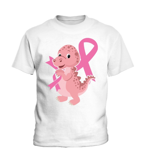 Breast Cancer Awareness Month Dinosaur Lover Dino Kids T-Shirt