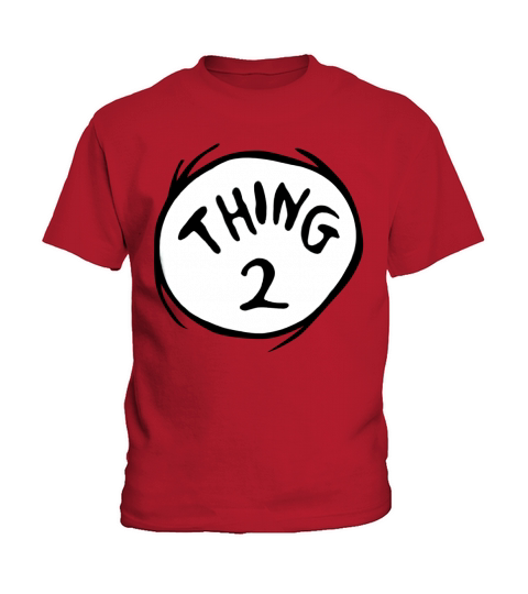 Dr Seuss Thing 2 Emblem RED Kids T-Shirt