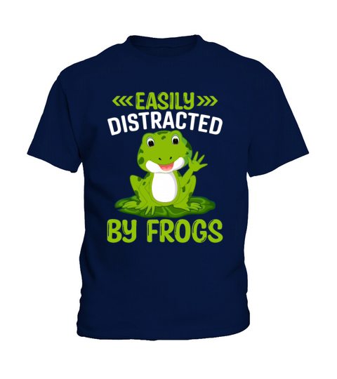 Easily Distracted by Frogs - Frog Lover Funny Kids T-Shirt