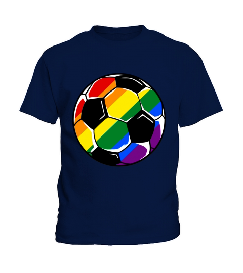Soccer Ball Gay Pride LGBT Rainbow Flag Kids T-Shirt