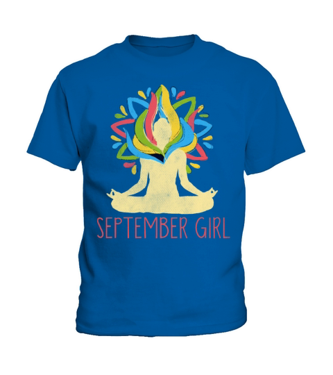 Yoga Mandala Meditation Birth Born Month September Kids T-Shirt