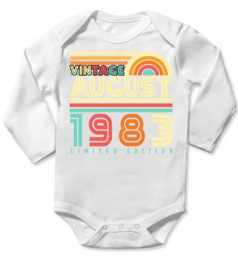 August 1983 Vintage Long Sleeve Baby One-Piece