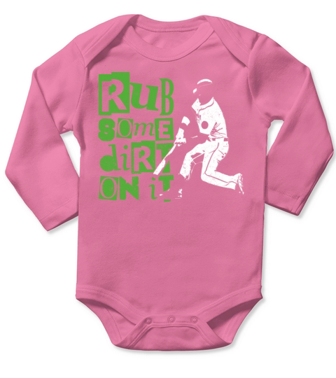 Baseball Fan Vintage Batter Rub Long Sleeve Baby One-Piece