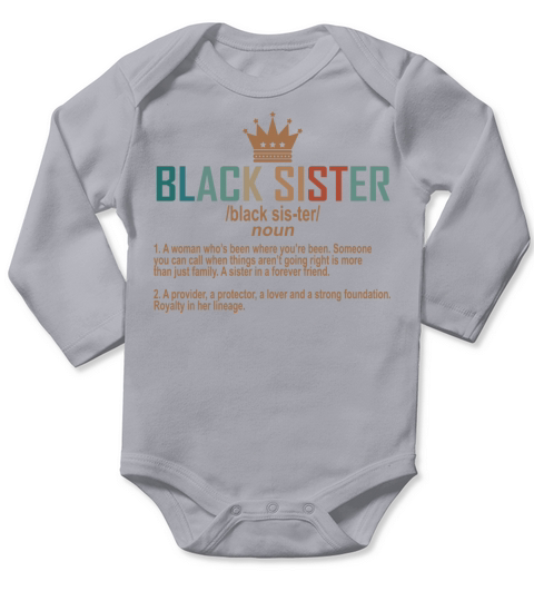 Black Sister Definition Vintage Long Sleeve Baby One-Piece