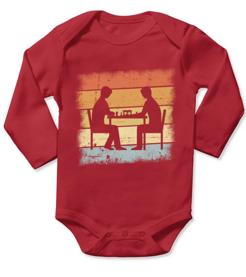 Chess Game Retro Design Long Sleeve Baby One-Piece