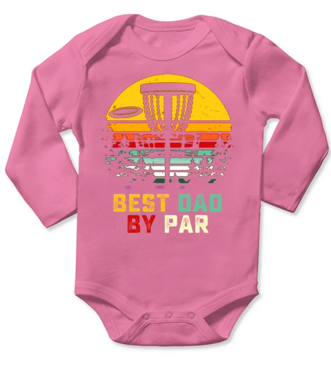 Disc golf Best Dad By Par vintage shirt Long Sleeve Baby One-Piece