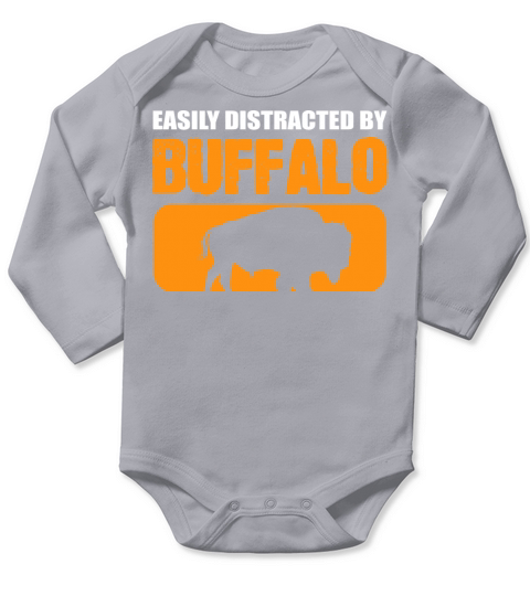 Distracted by Buffalos Steer Wrestler Gift Long Sleeve Baby One-Piece