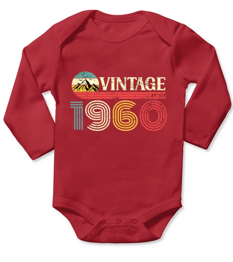 Funny Birthday Born in 1960 Limited Edition Long Sleeve Baby One-Piece
