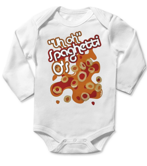 Funny Vintage Style Tshirt for Uh Oh Spaghetti Os Long Sleeve Baby One-Piece