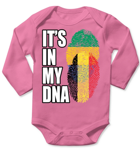 Gambian And Belgian Mix Heritage DNA Flag Long Sleeve Baby One-Piece