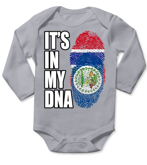 Gambian And Belizean Mix Heritage DNA Flag Long Sleeve Baby One-Piece