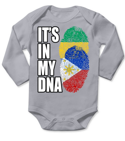 Gambian And Filipino Mix Heritage DNA Flag Long Sleeve Baby One-Piece