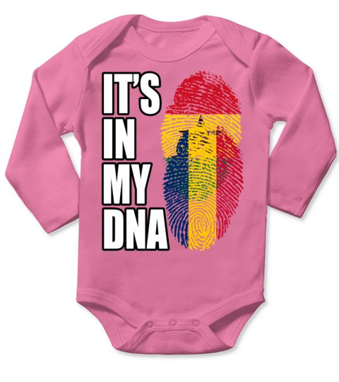 Ghanaian And Chadian Mix Heritage DNA Flag Long Sleeve Baby One-Piece