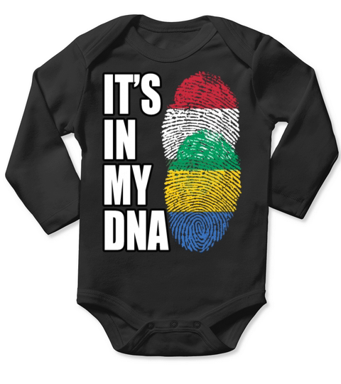 Hungarian And Gabonese Mix Heritage DNA Flag Long Sleeve Baby One-Piece
