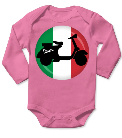ITALIA VESPA SCOOTER T SHIRT Long Sleeve Baby One-Piece