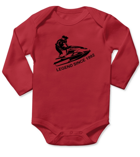 Jet ski vintage 1992 birthday 30 years Long Sleeve Baby One-Piece