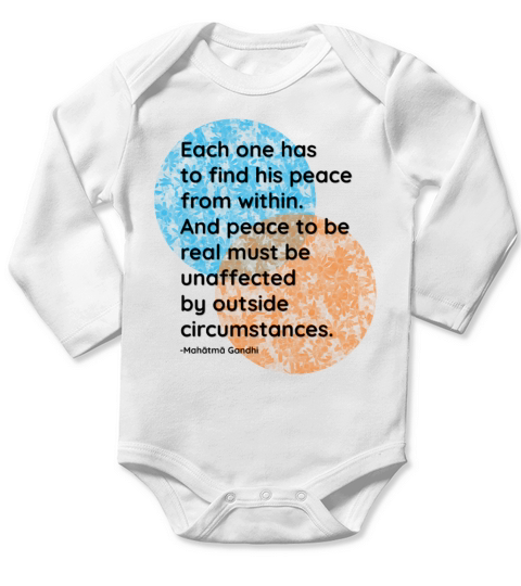 Mahatma Gandhi Peace Quotes Long Sleeve Baby One-Piece