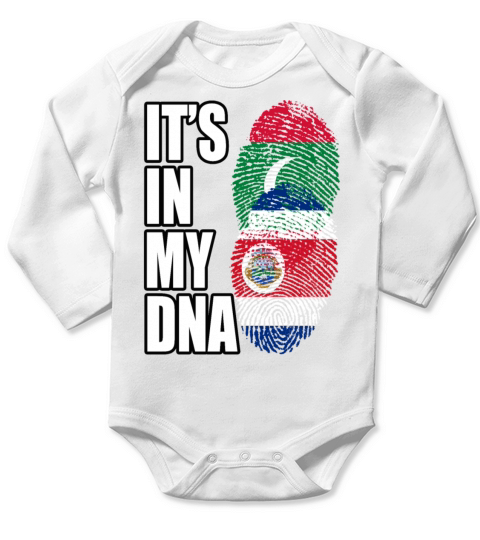 Maldivian And Costa Rican Mix Heritage DNA Flag Long Sleeve Baby One-Piece