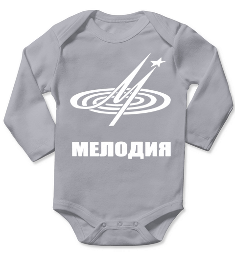 Melodiya Melodija Russian Record Label T-Shirt Long Sleeve Baby One-Piece