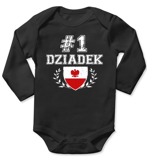 Mens Number One Dziadek! Vintage Polish Grandfather T-Shirt Long Sleeve Baby One-Piece