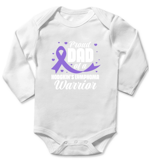 Proud Dad of A Hodgkins Lymphona Warrior Long Sleeve Baby One-Piece