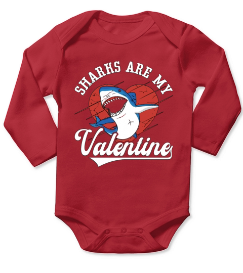 Sharks Are My Valentine Freediving Dive Freediver Long Sleeve Baby One-Piece
