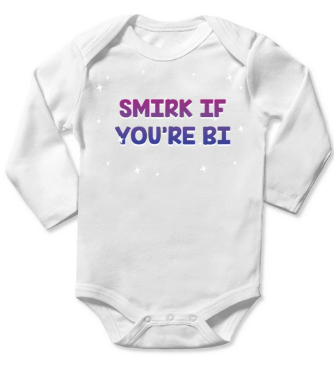 Smirk if Youre Bi Bisexual LGBTQ Bi Pride LGBT Long Sleeve Baby One-Piece