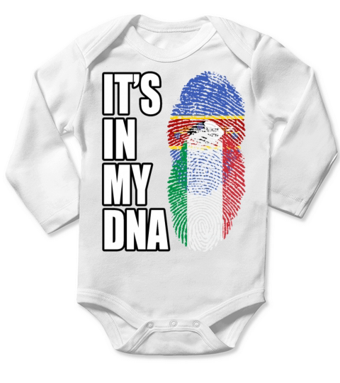 Swazi And Italian Vintage Heritage DNA Flag Long Sleeve Baby One-Piece