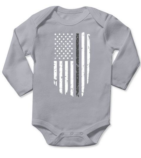 Thin Grey Line American Flag Correctional shirt Long Sleeve Baby One-Piece