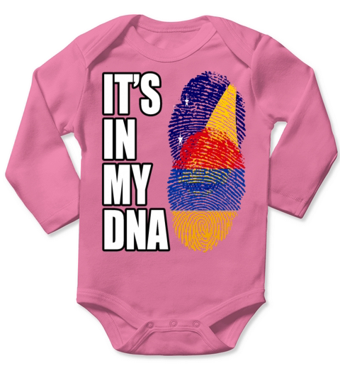Tokelauan And Armenian Mix Heritage DNA Flag Long Sleeve Baby One-Piece