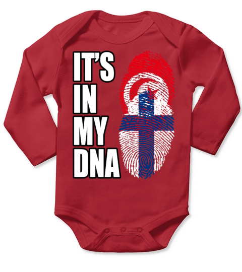 Tunisian And Finland Mix Heritage DNA Flag Long Sleeve Baby One-Piece