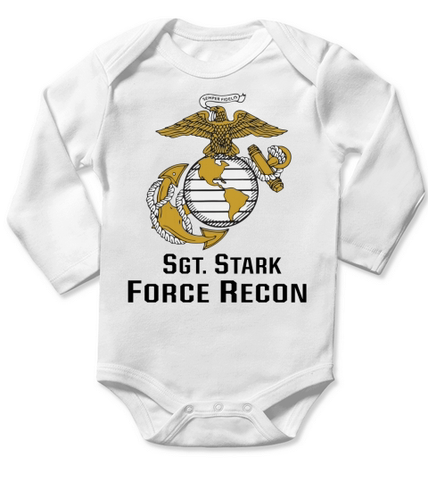 USMC Proud, Custom Design Template Long Sleeve Baby One-Piece