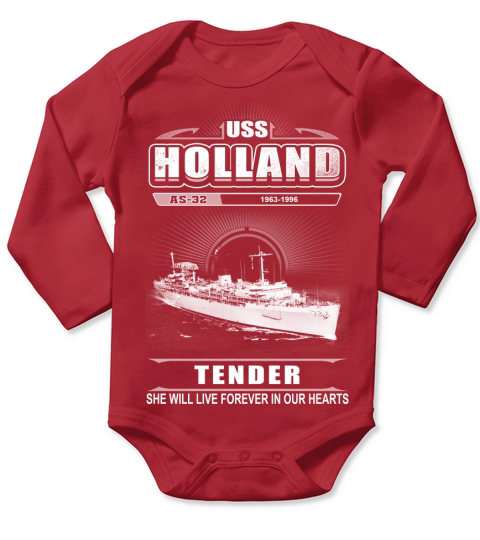 USS Holland AS 32 tender  She will live forever in our hearts Long Sleeve Baby One-Piece