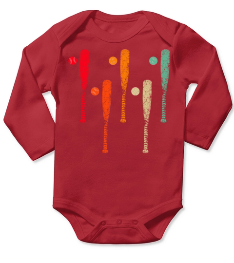Vintage Baseball Theme Sports Baseball Long Sleeve Baby One-Piece