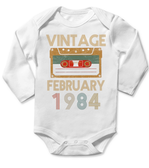 Vintage Birthday 1984 Long Sleeve Baby One-Piece