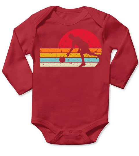Vintage Bowling Design for Bowler Retro Long Sleeve Baby One-Piece
